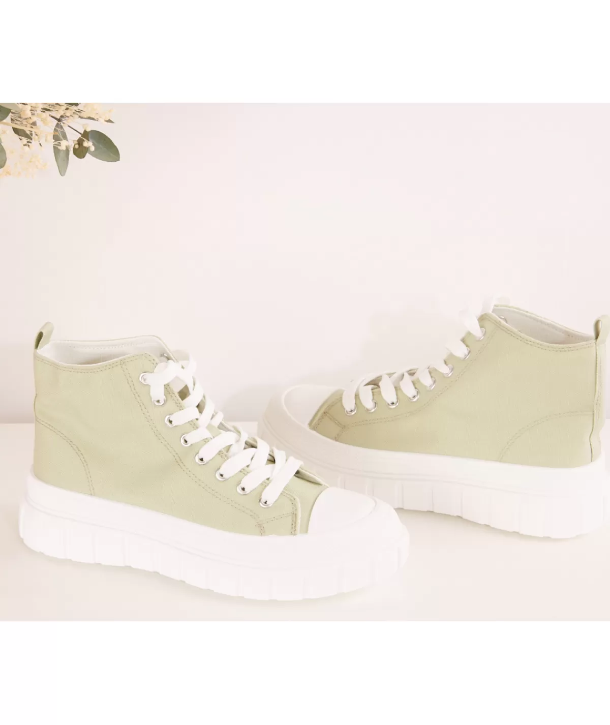 La boutique de Lilie Baskets>BASKET MONTANTE LISANDRA Vert