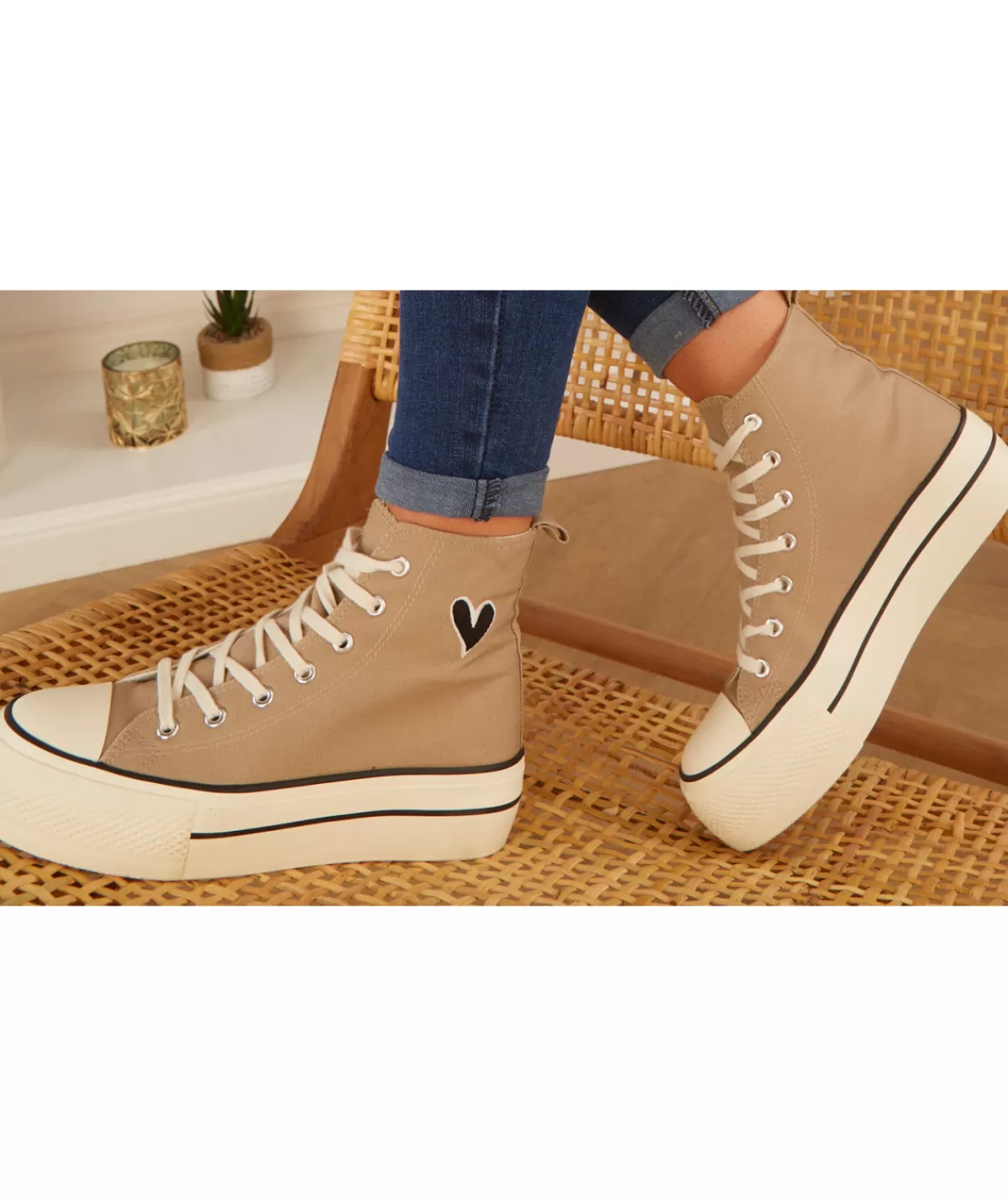 La boutique de Lilie Baskets>BASKETS CERISE Taupe