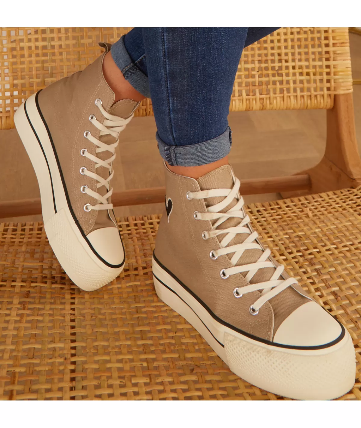 La boutique de Lilie Baskets>BASKETS CERISE Taupe