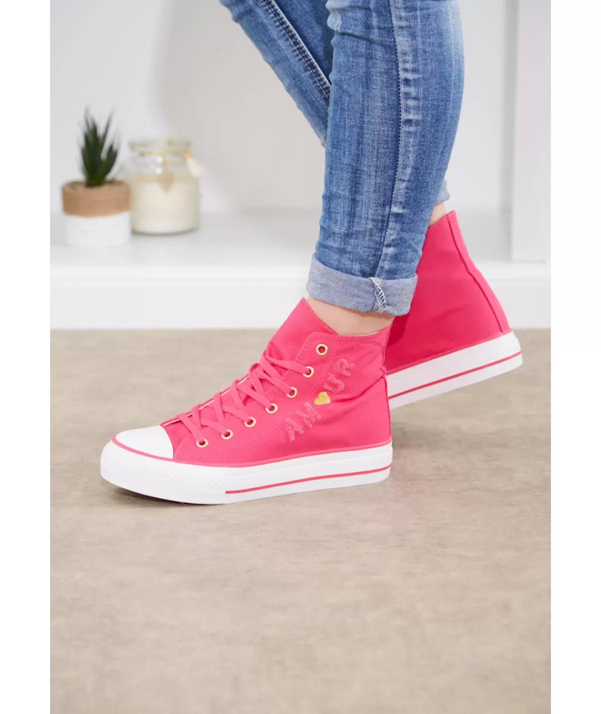 La boutique de Lilie Baskets>BASKETS GISELE MONTANTE Fushia