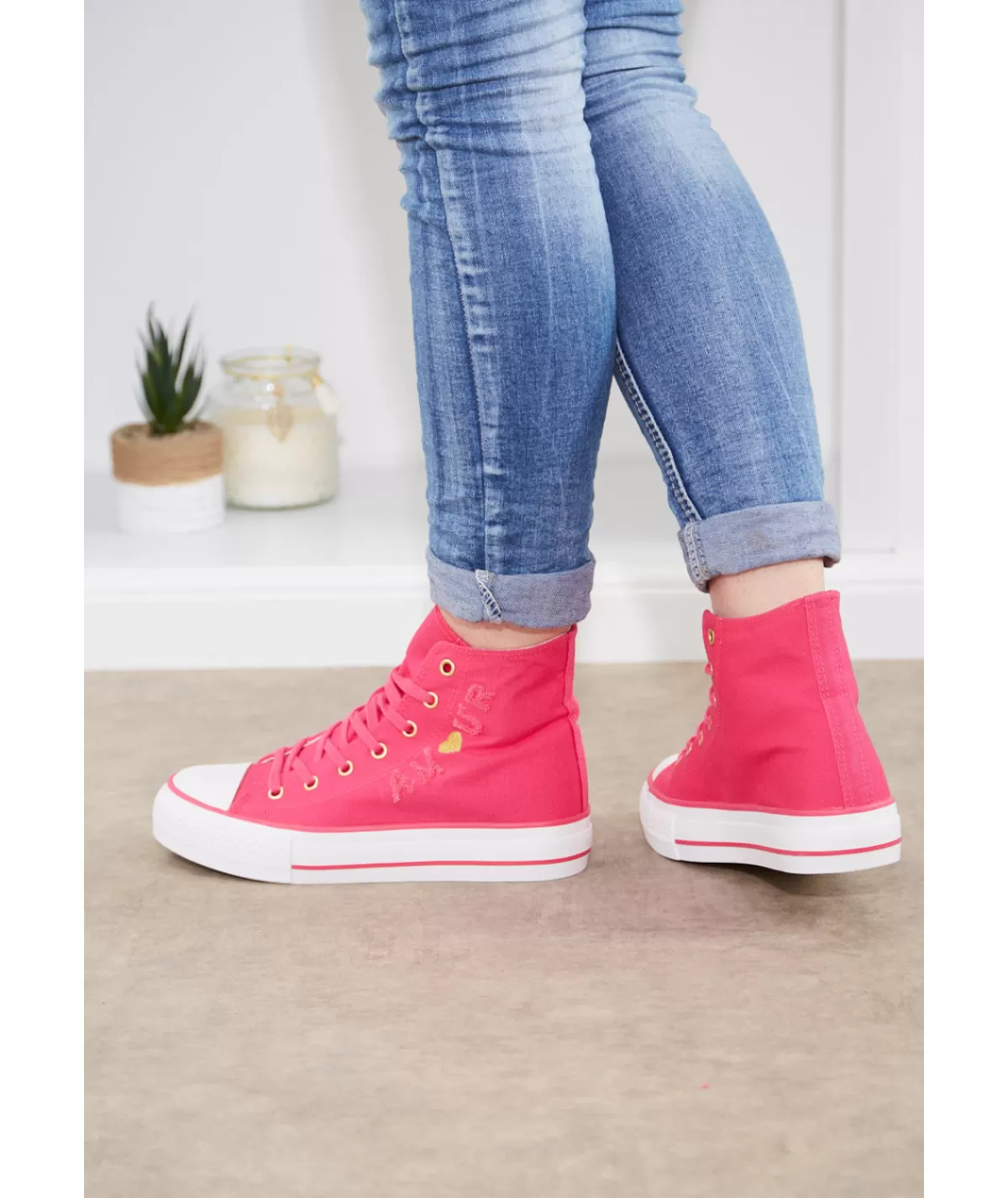 La boutique de Lilie Baskets>BASKETS GISELE MONTANTE Fushia