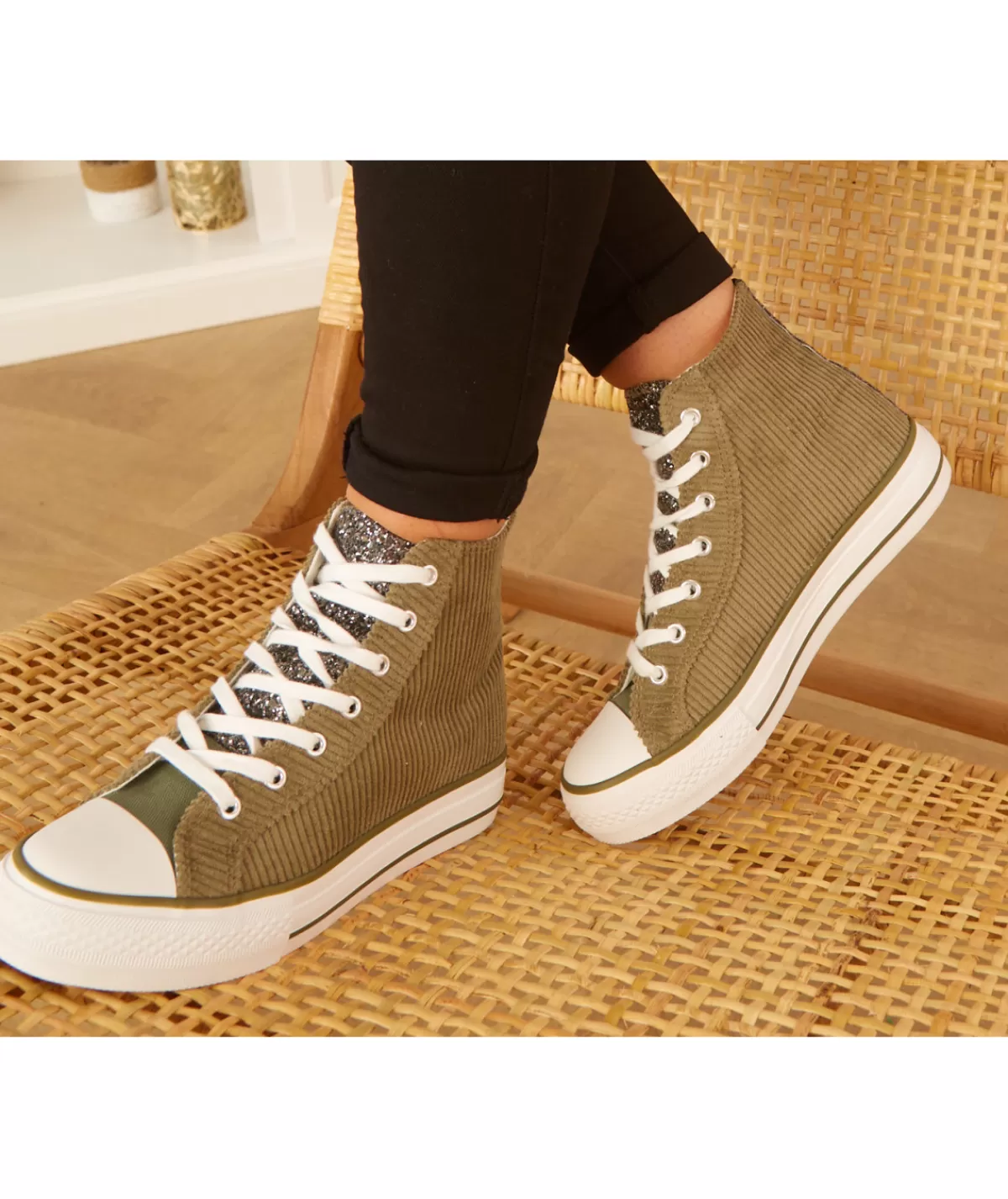 La boutique de Lilie Baskets>BASKETS JOULIA KAKI Vert