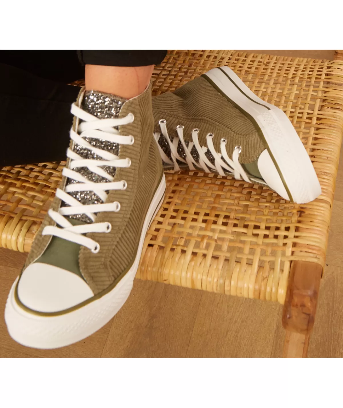 La boutique de Lilie Baskets>BASKETS JOULIA KAKI Vert