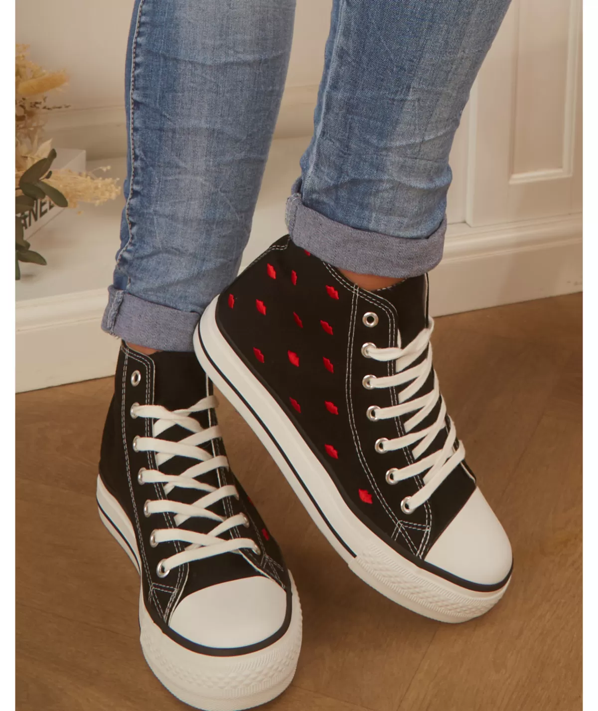 La boutique de Lilie Baskets>BASKETS LUCIANA Noir