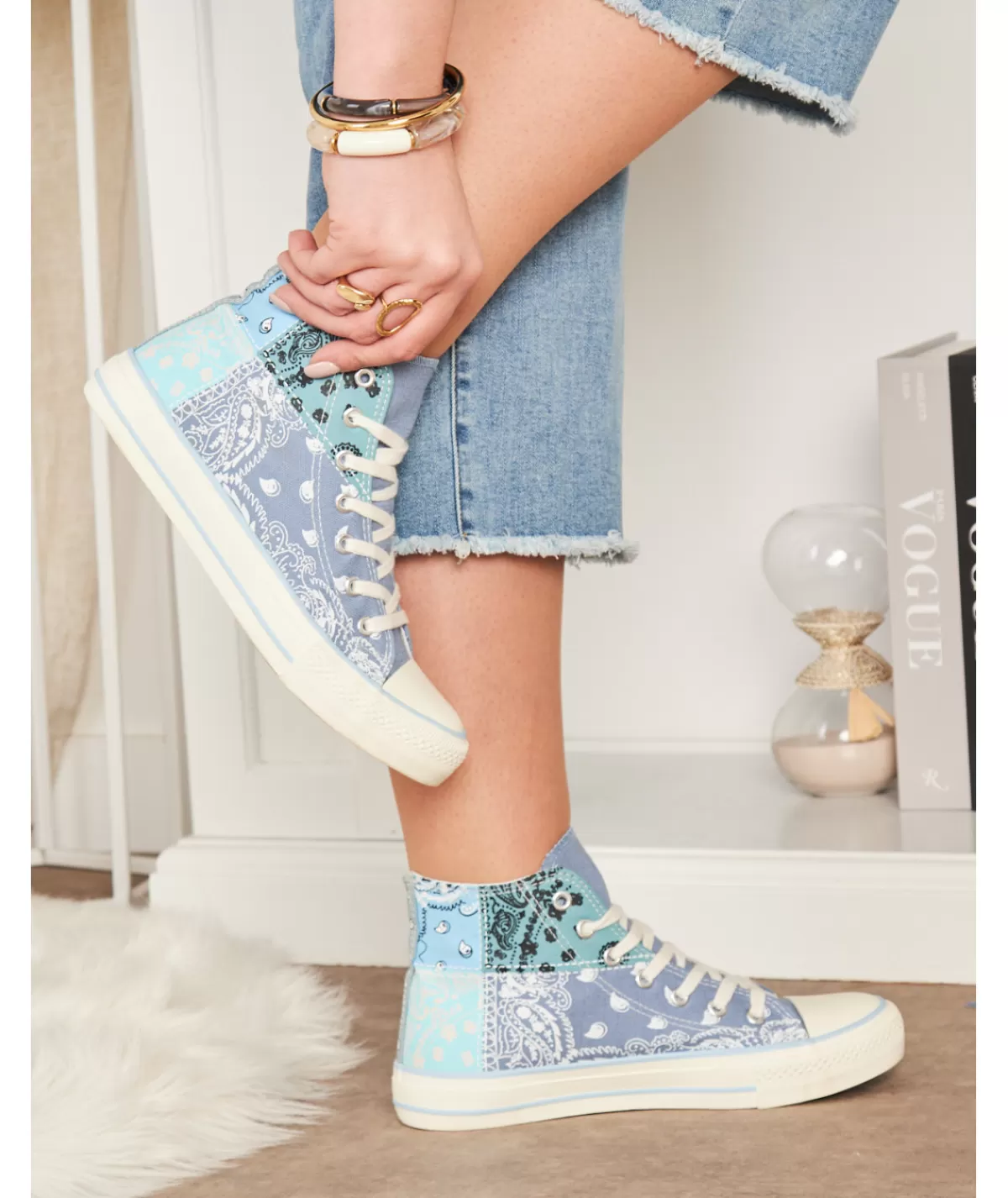 La boutique de Lilie Baskets>BASKETS MONTANTE WENDY Bleu