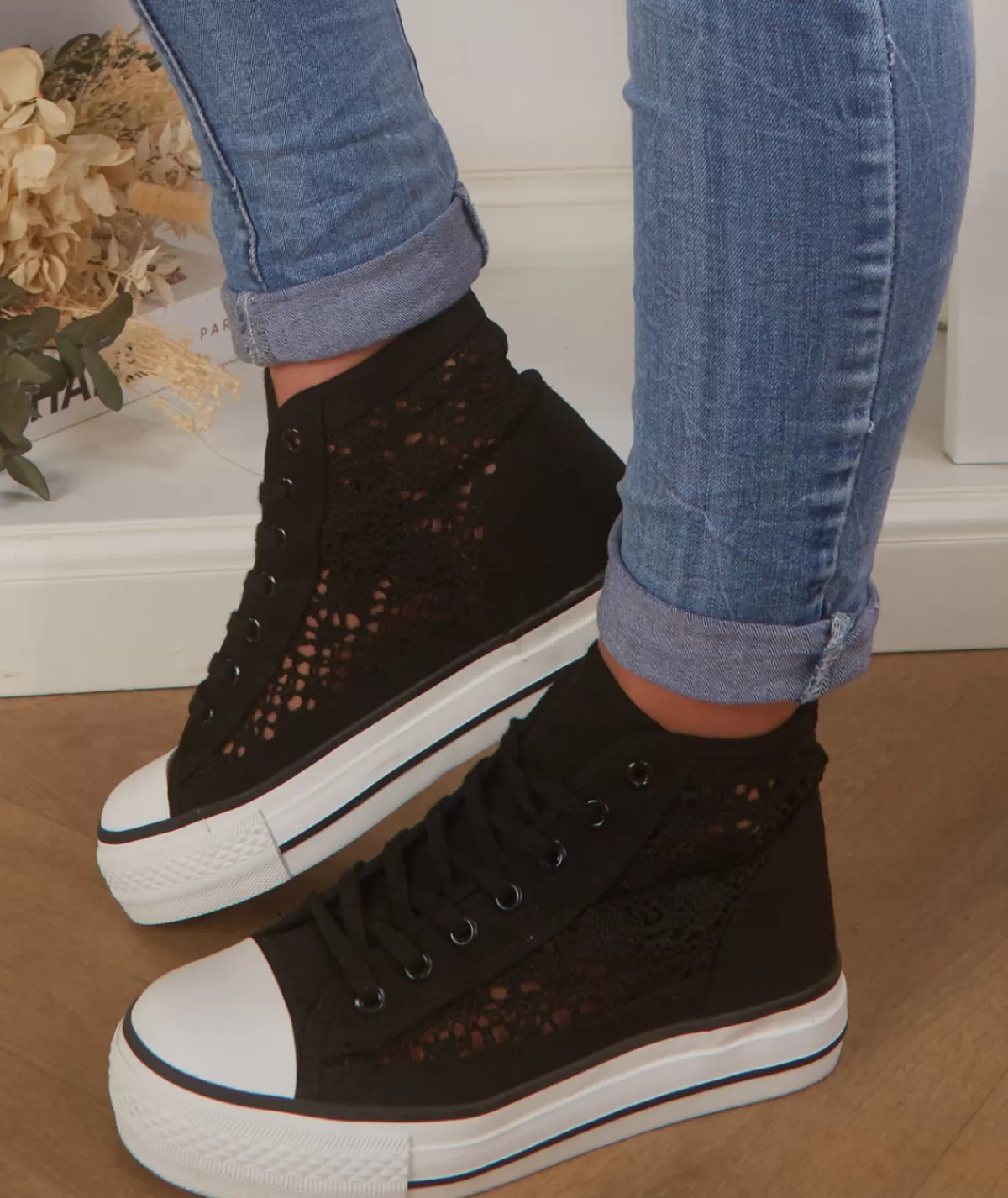 La boutique de Lilie Baskets>BASKETS PEGGY Noir