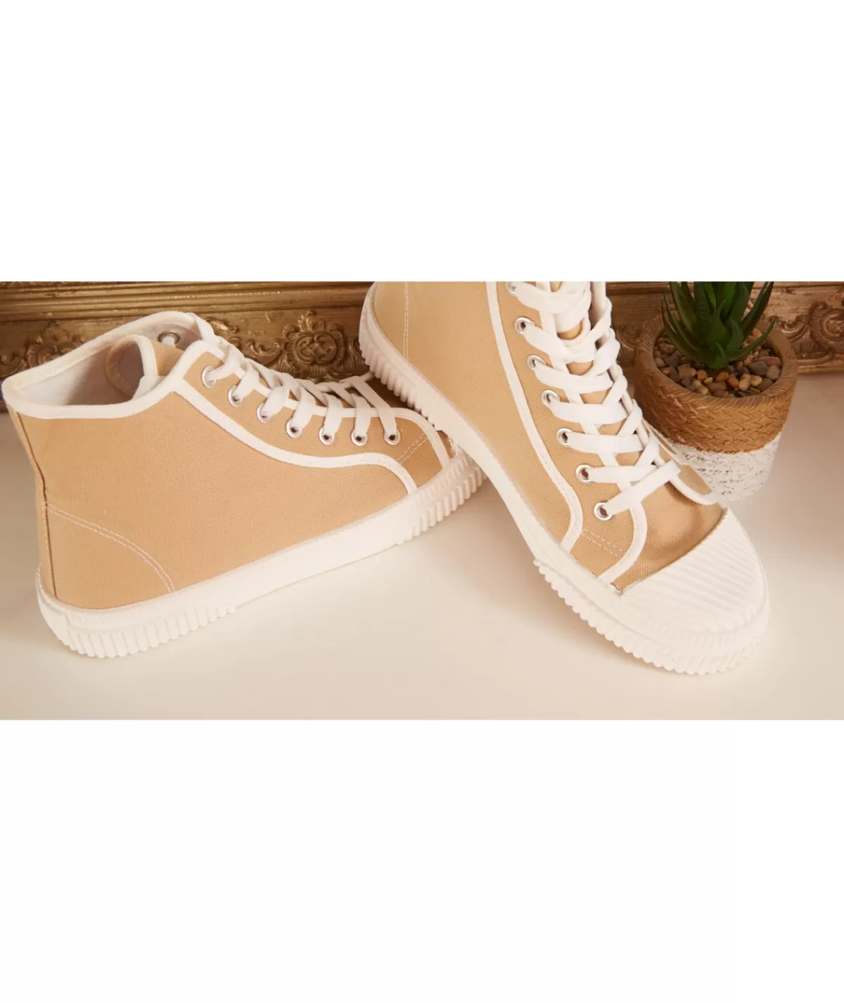 La boutique de Lilie Baskets>BASKETS TAHIRA MONTANTES Beige