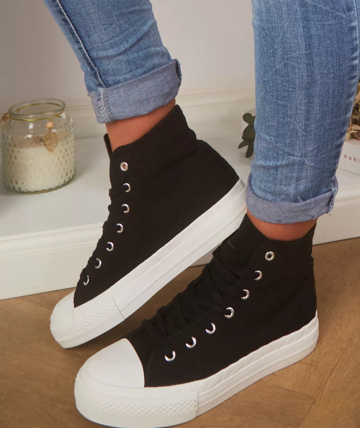La boutique de Lilie Baskets>BASKETS VICKY Noir