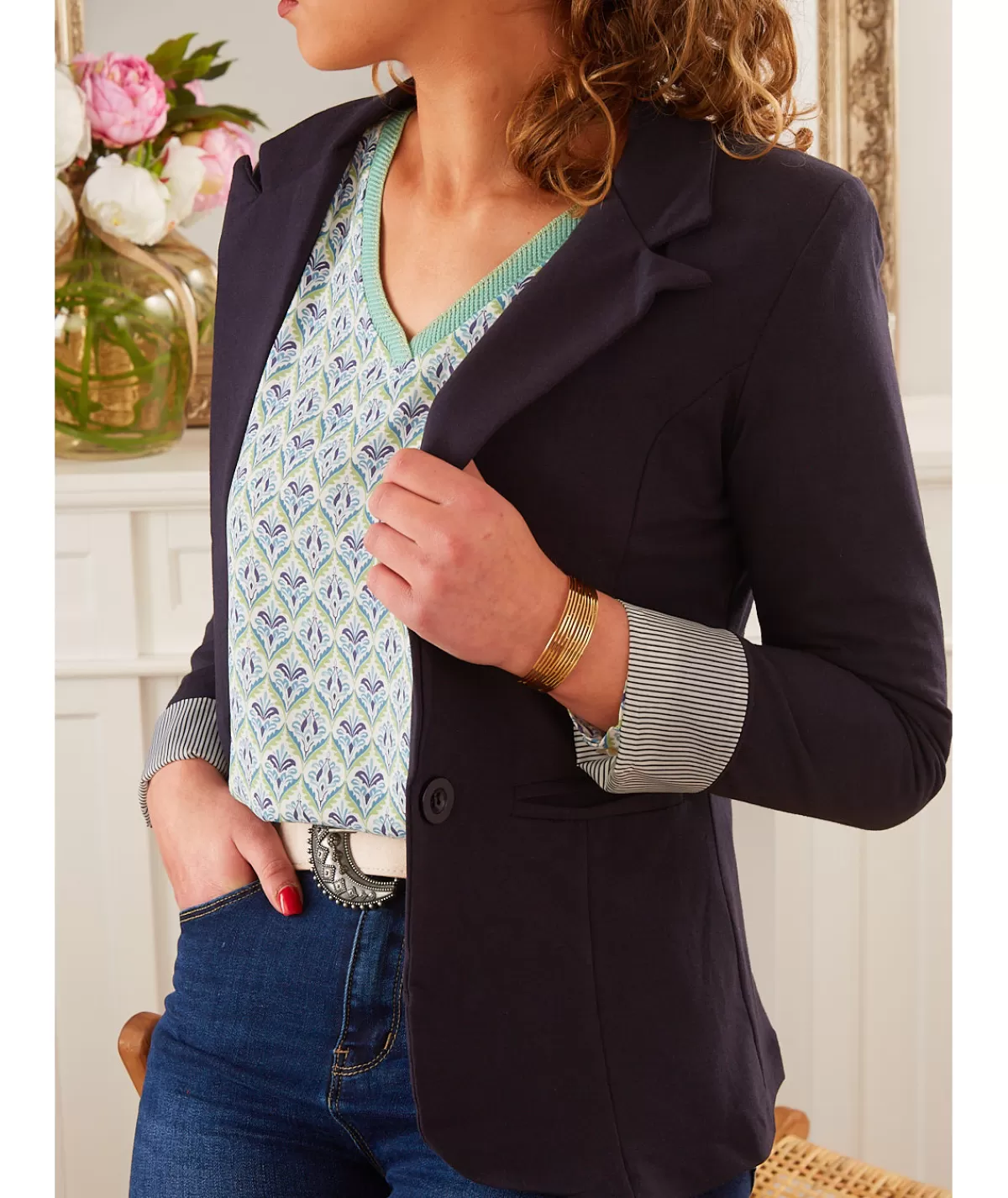 La boutique de Lilie Vestes>BLAZER DELIA Marine