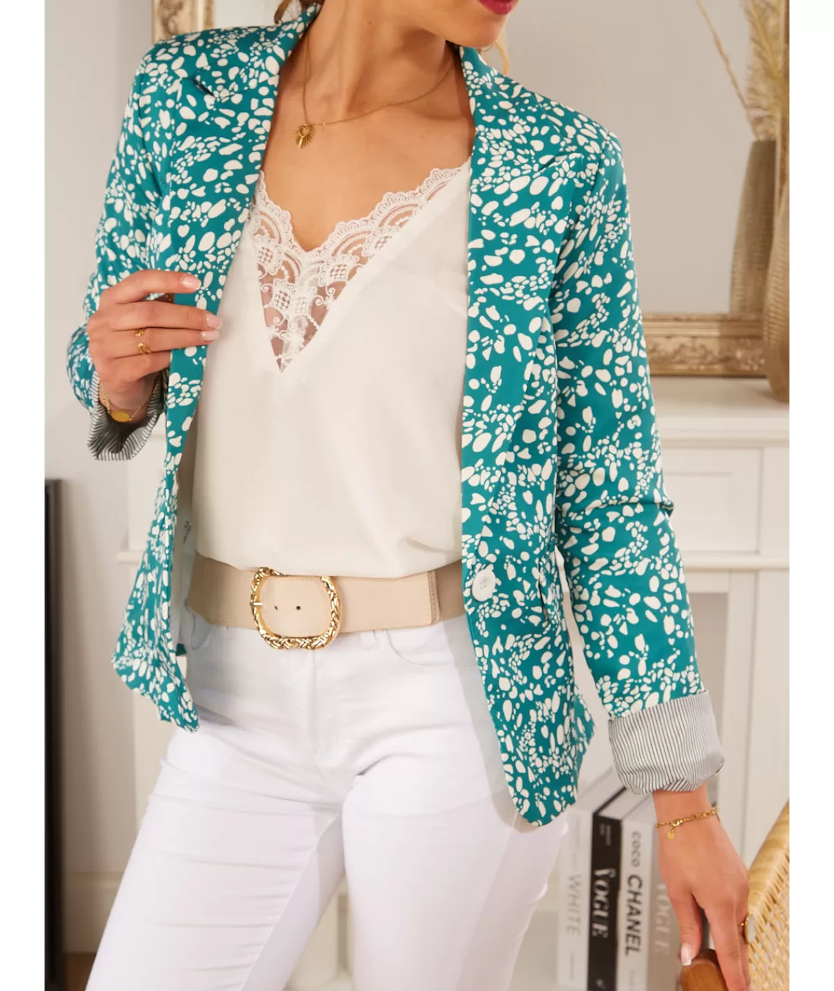 La boutique de Lilie Vestes>BLAZER FLORANNE Vert