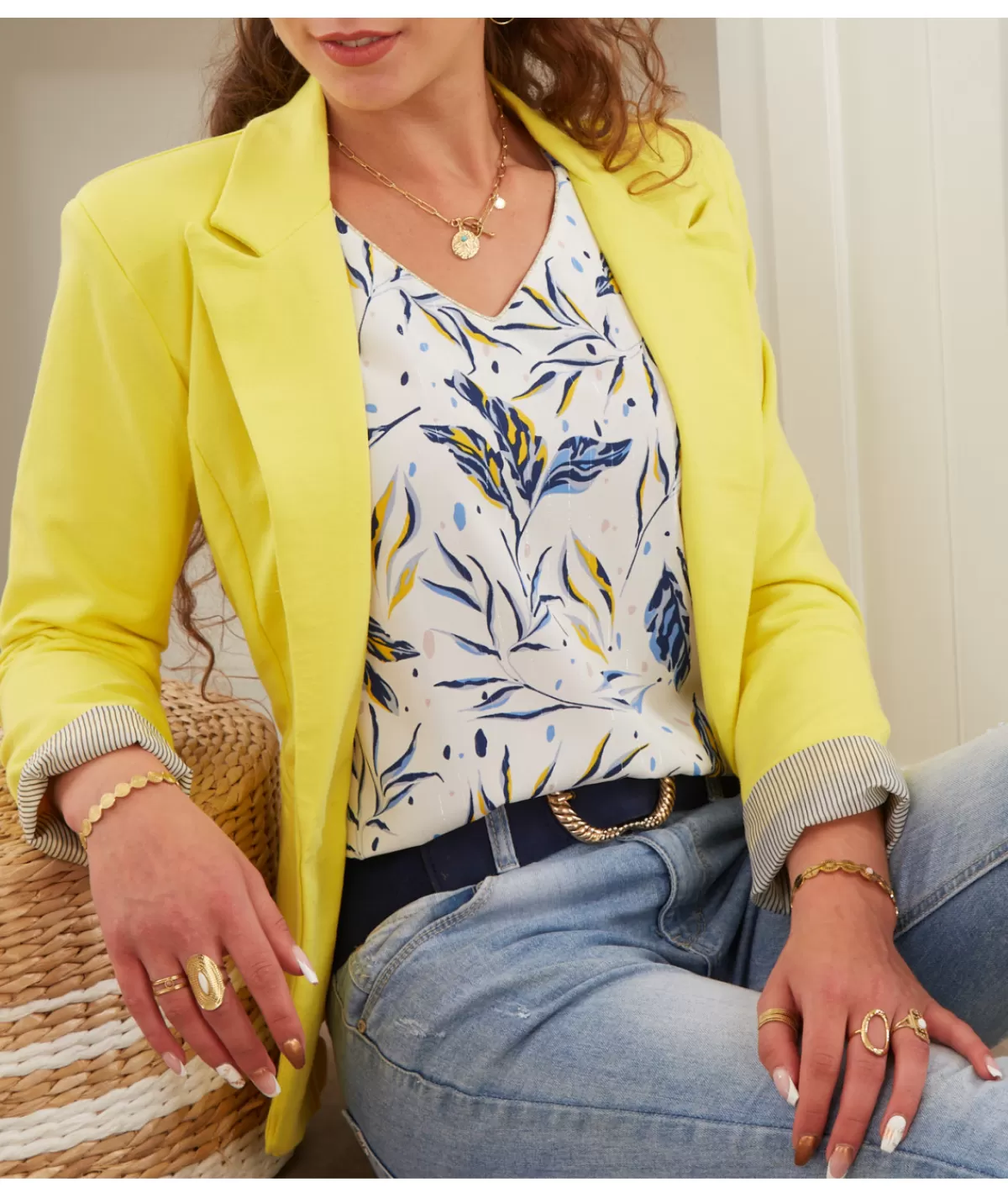 La boutique de Lilie Vestes>BLAZER FRANCINE Jaune