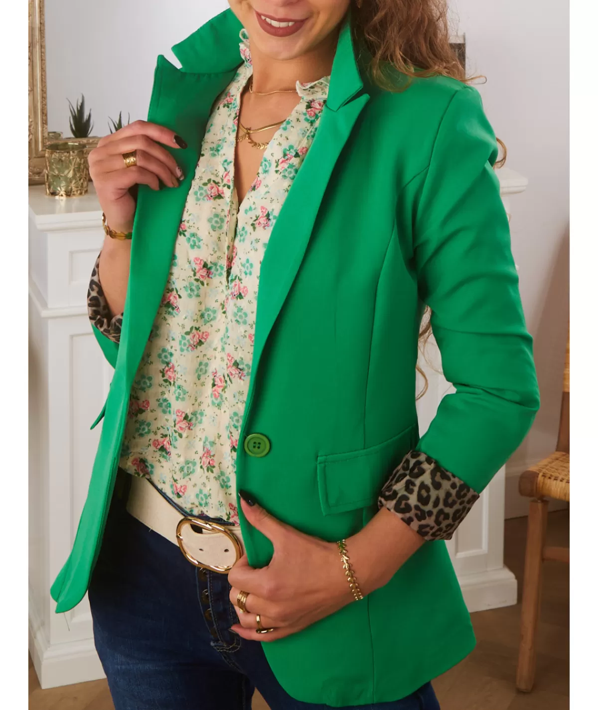 La boutique de Lilie Vestes>BLAZER JENNIFER Vert