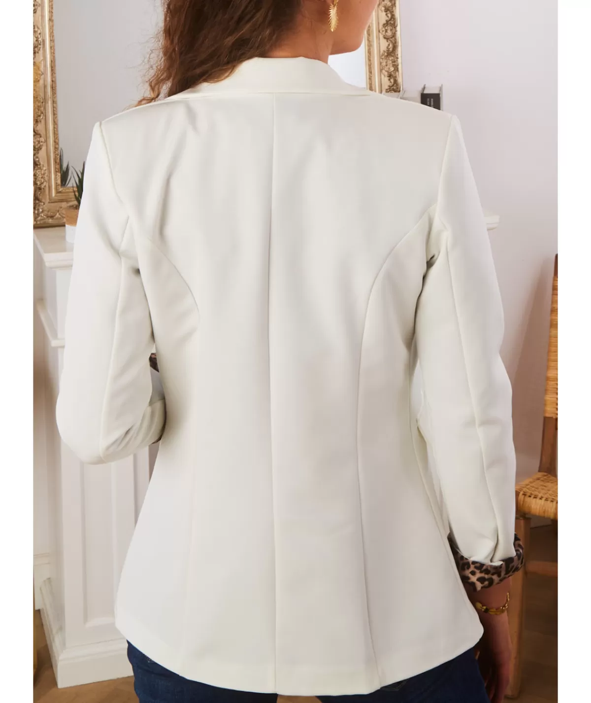 La boutique de Lilie Vestes>BLAZER JENNIFER Blanc