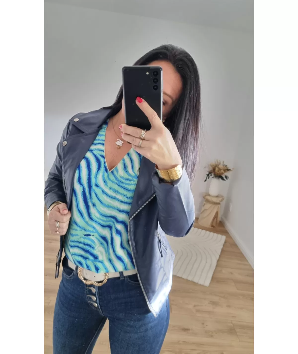 La boutique de Lilie Tops / Blouses>BLOUSE BRENDA Bleu