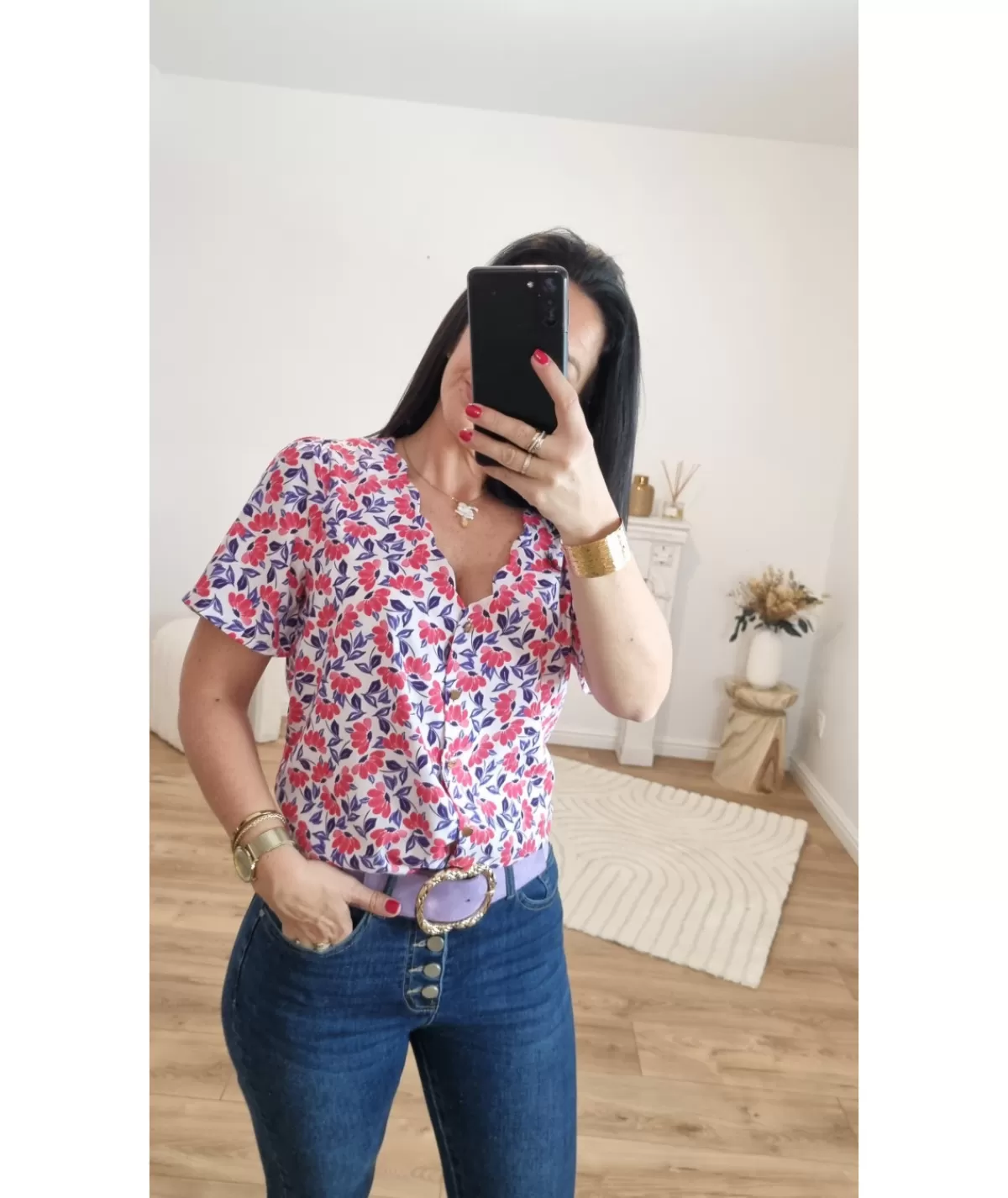 La boutique de Lilie Tops / Blouses>BLOUSE CLAUDIE Fushia