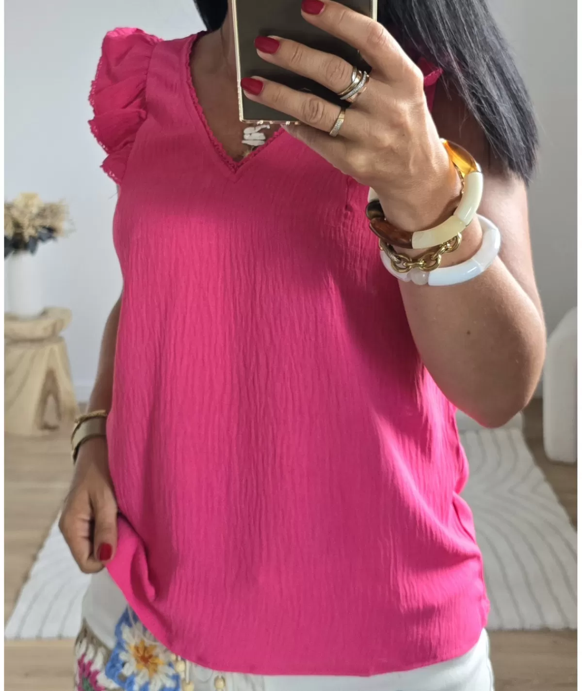 La boutique de Lilie Tops / Blouses>BLOUSE CLEMENTINE Fushia