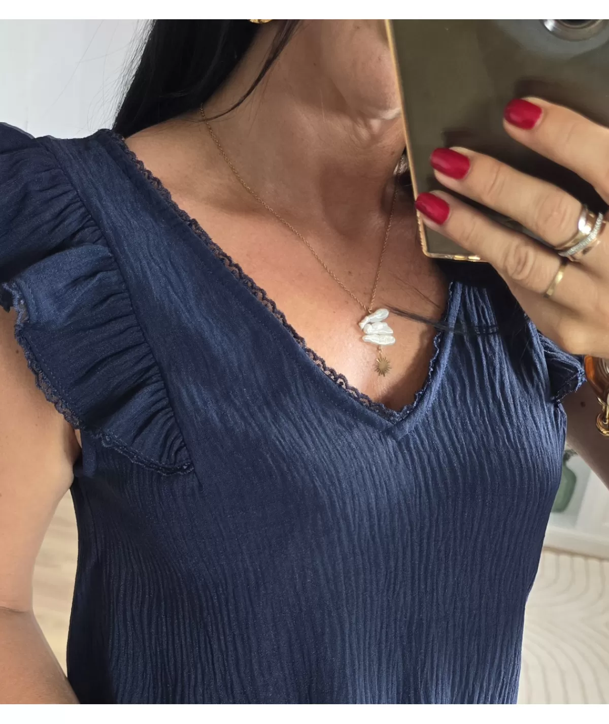 La boutique de Lilie Tops / Blouses>BLOUSE CLEMENTINE Marine