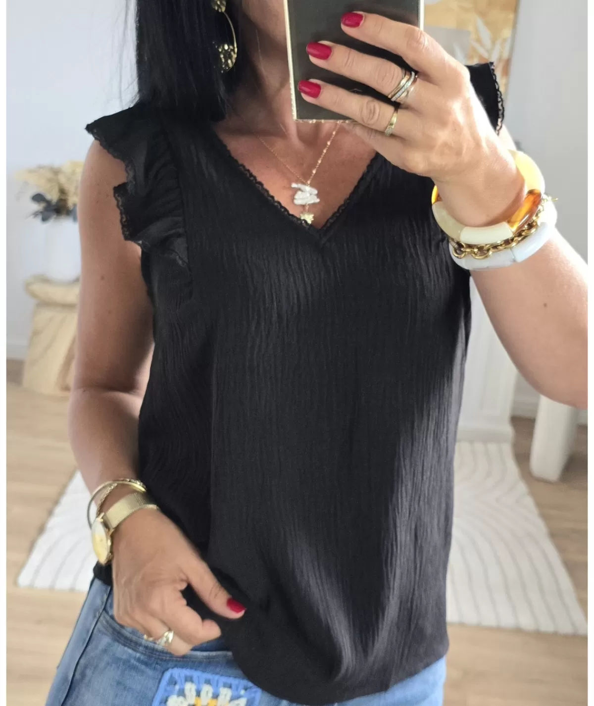 La boutique de Lilie Tops / Blouses>BLOUSE CLEMENTINE Noir