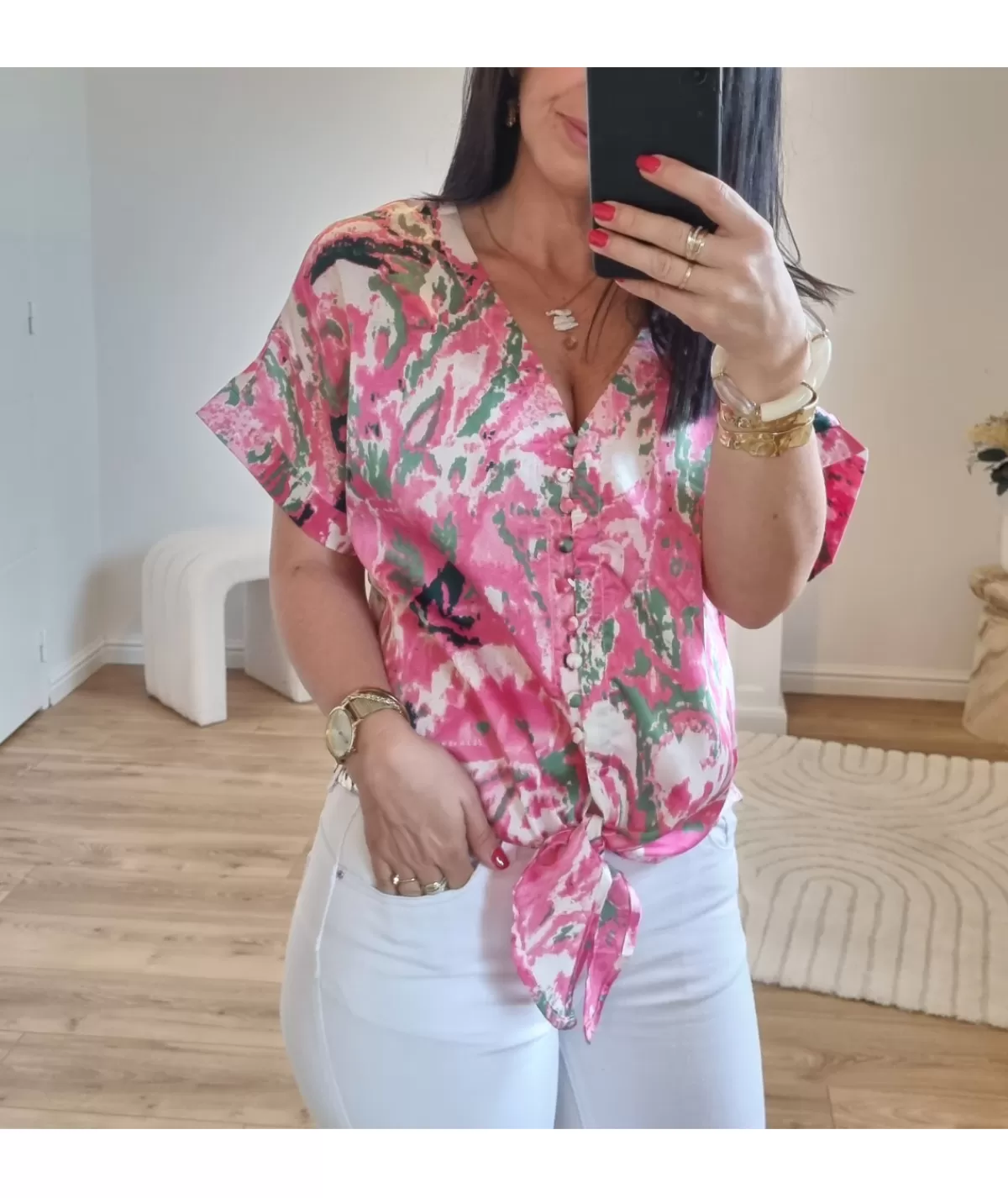 La boutique de Lilie Tops / Blouses>BLOUSE DELPHINE Fushia