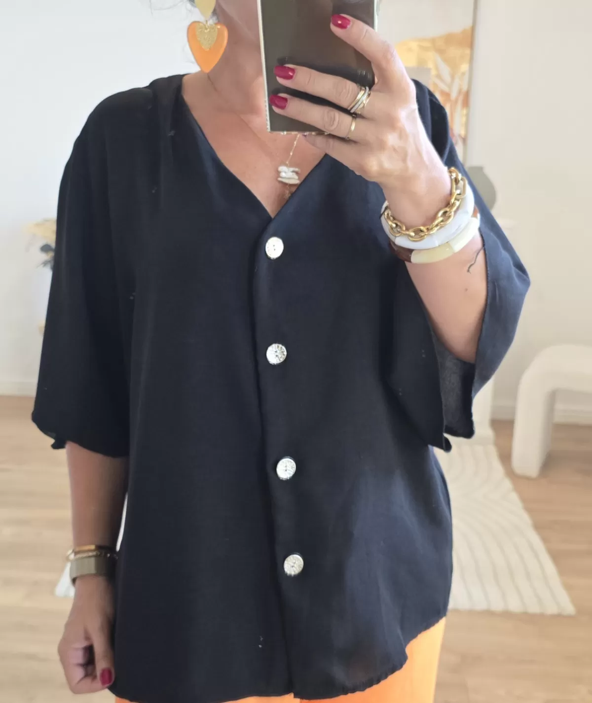 La boutique de Lilie Tops / Blouses>BLOUSE DONATIEN Noir