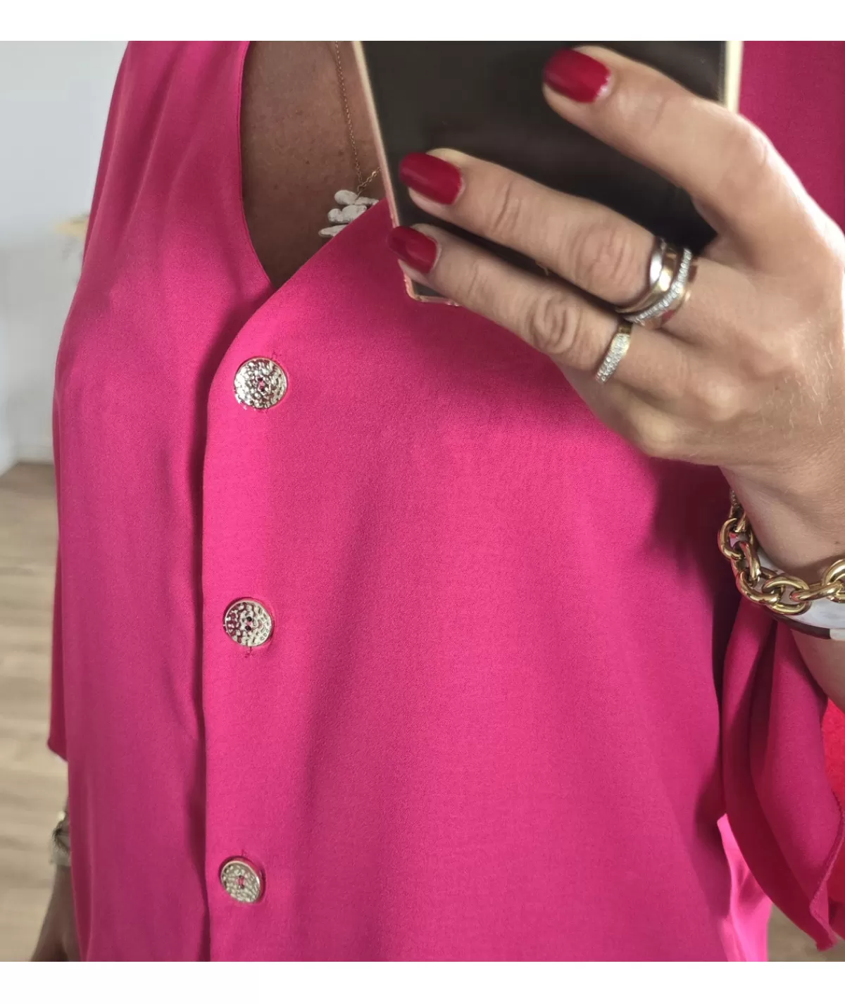La boutique de Lilie Tops / Blouses>BLOUSE DONATIEN Fushia
