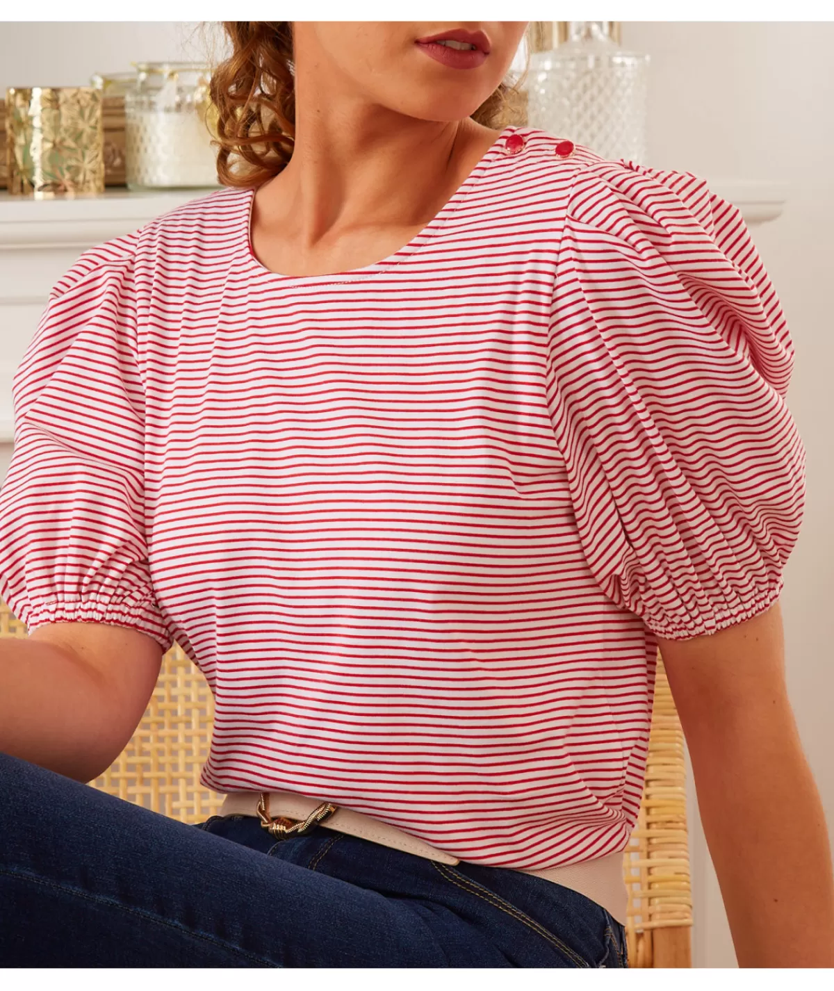 La boutique de Lilie Tops / Blouses>BLOUSE ESTELLE Rouge