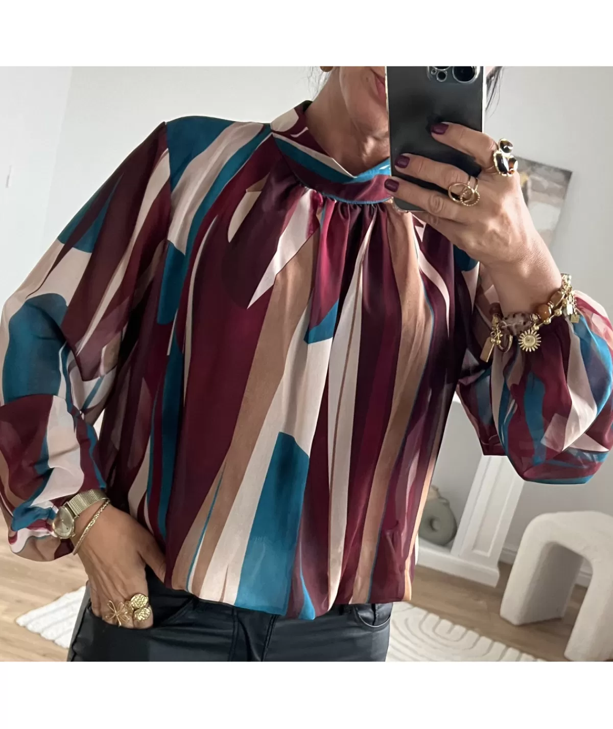 La boutique de Lilie Tops / Blouses>BLOUSE GISELE Bordeaux