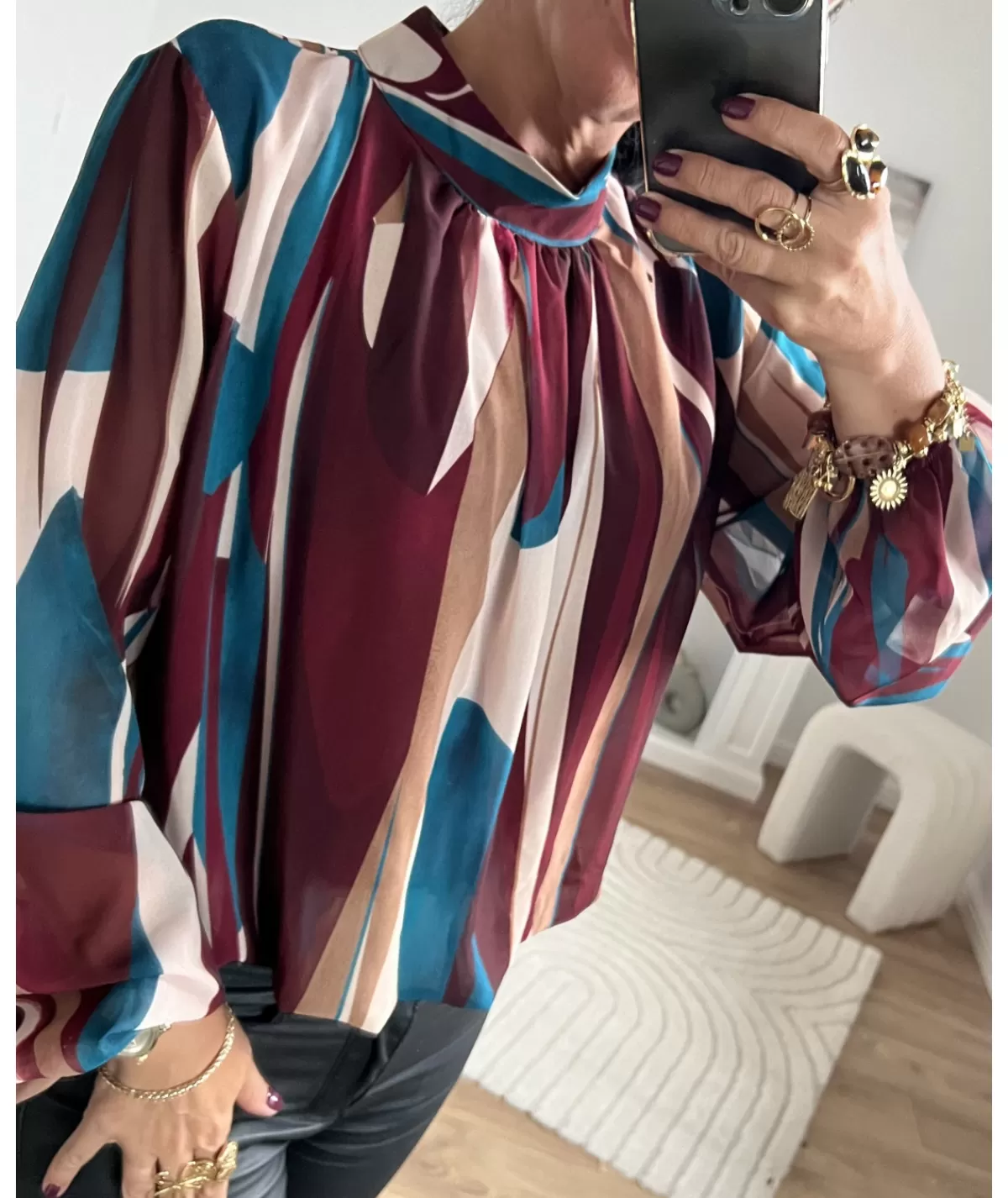 La boutique de Lilie Tops / Blouses>BLOUSE GISELE Bordeaux