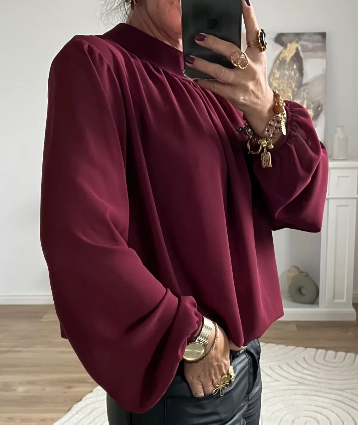 La boutique de Lilie Tops / Blouses>BLOUSE JEANINE Bordeaux