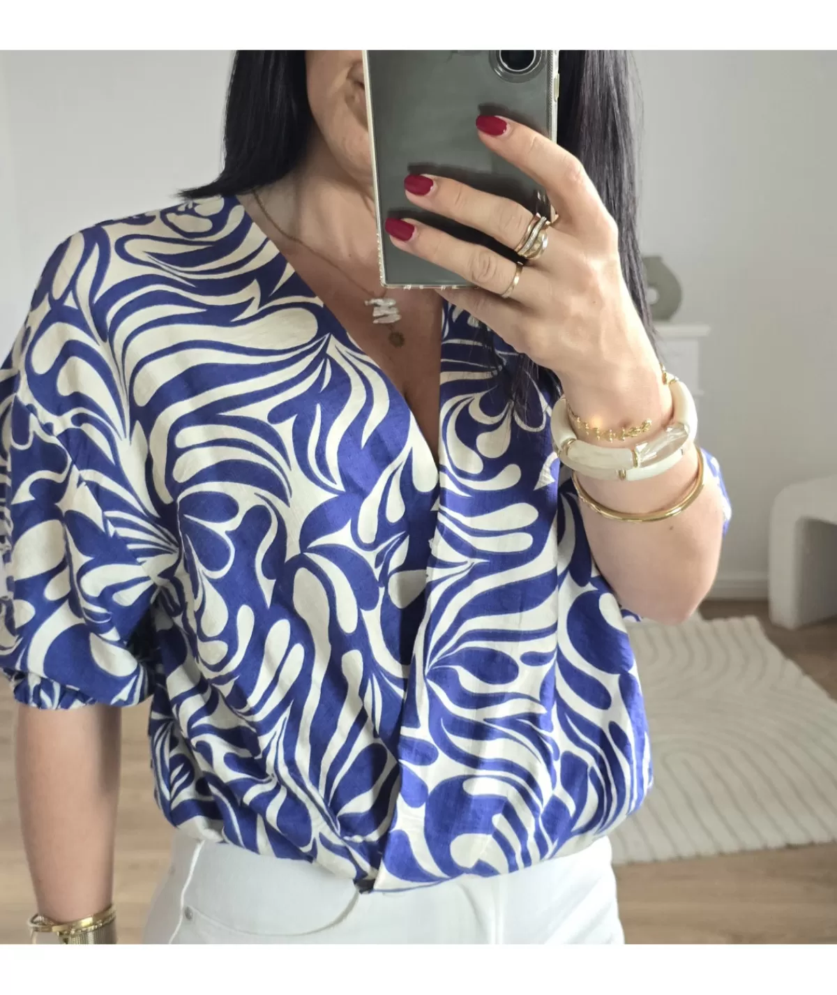 La boutique de Lilie Tops / Blouses>BLOUSE JEREMIA Bleu