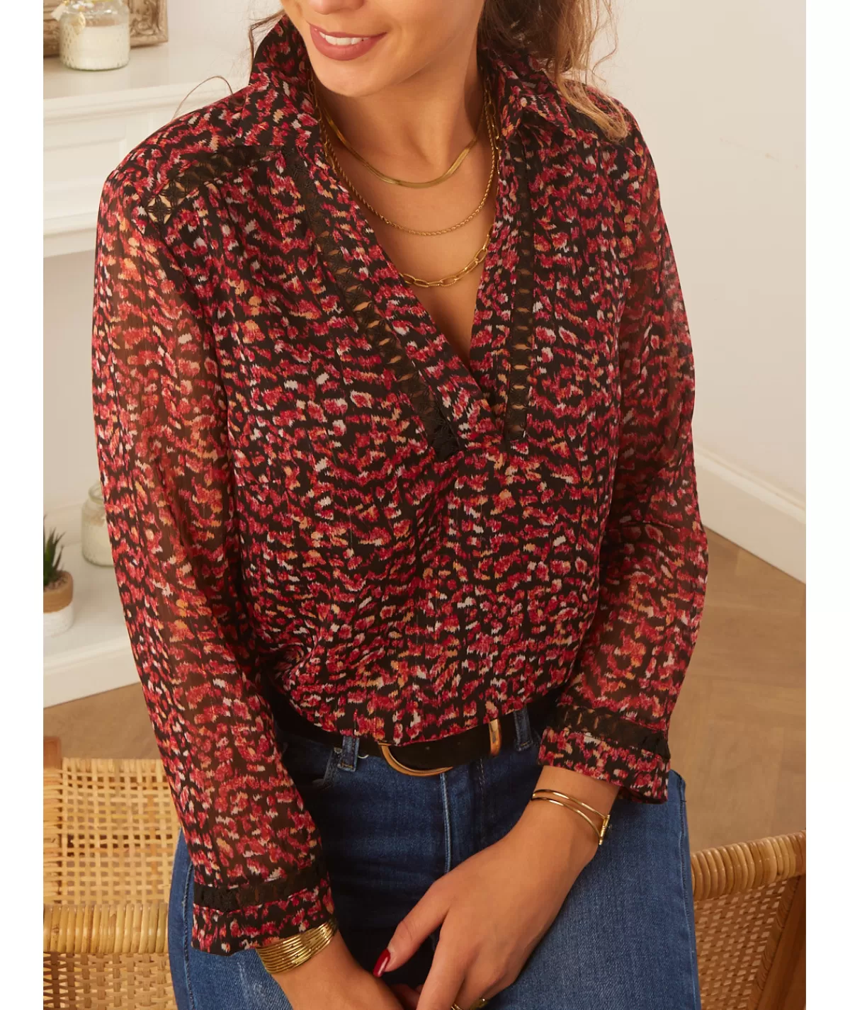 La boutique de Lilie Tops / Blouses>BLOUSE JESSY Rouge