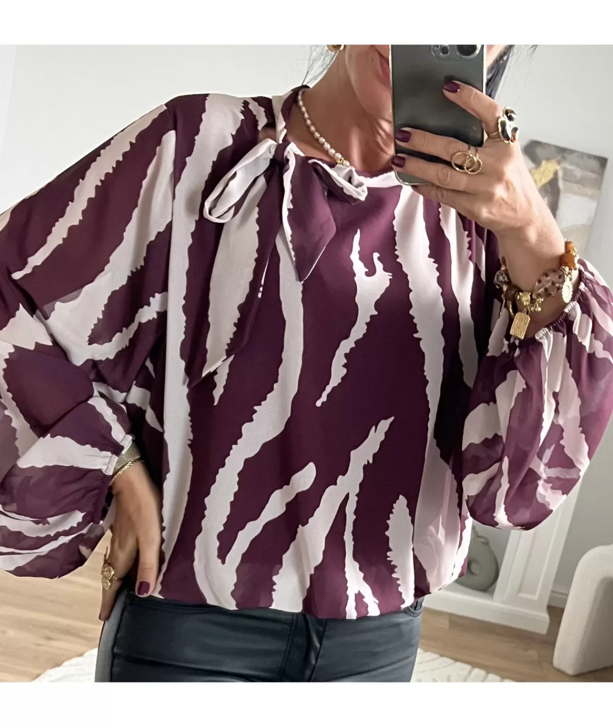 La boutique de Lilie Tops / Blouses>BLOUSE JOCTAVIA Bordeaux