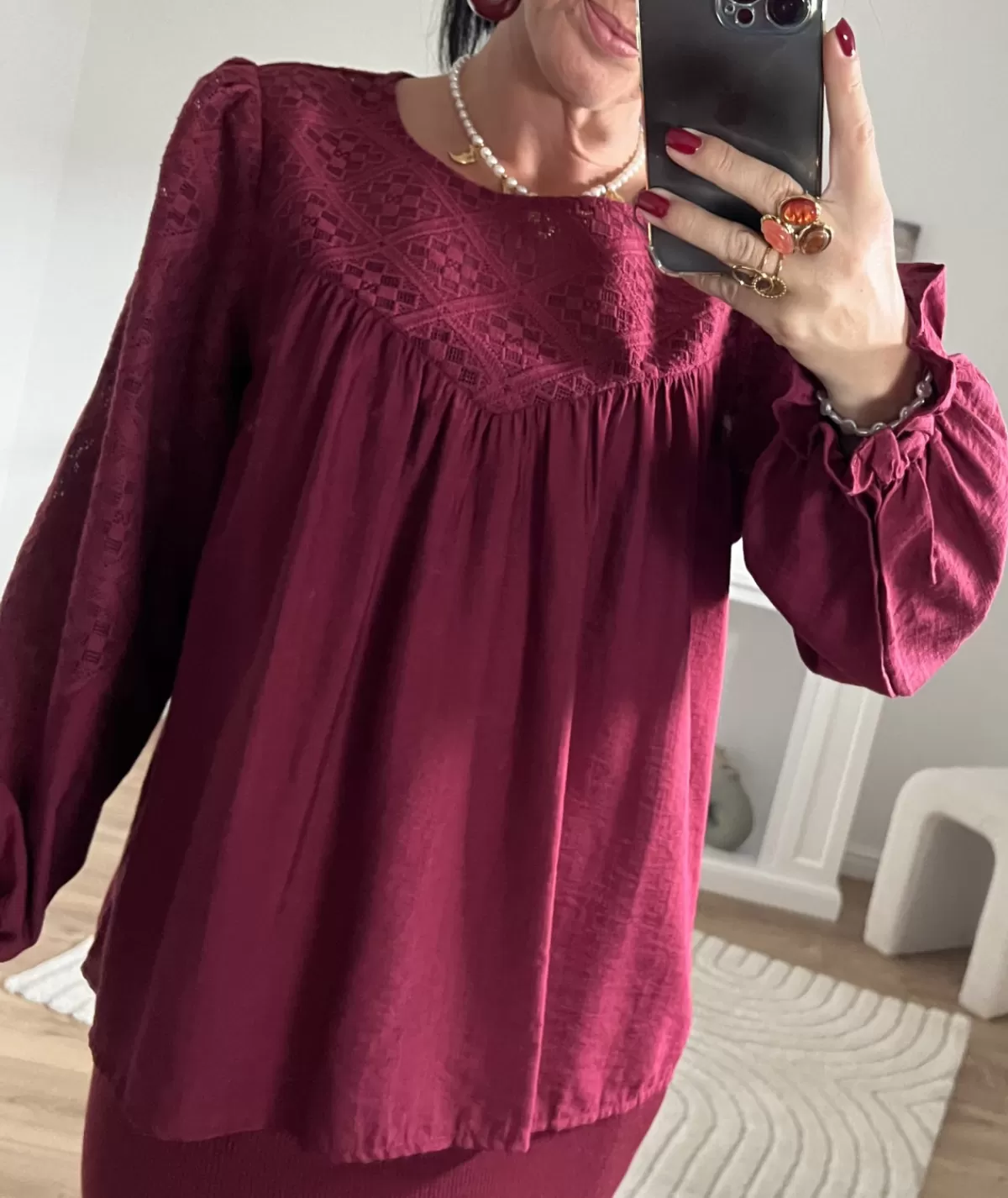 La boutique de Lilie Tops / Blouses>BLOUSE JOIA Bordeaux