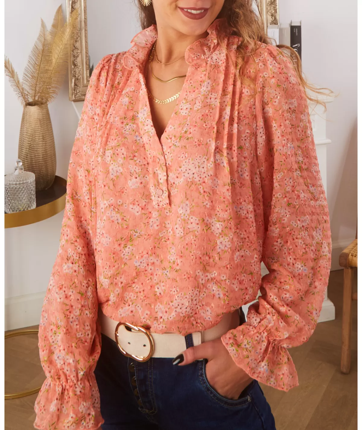 La boutique de Lilie Tops / Blouses>BLOUSE LAURA Rose