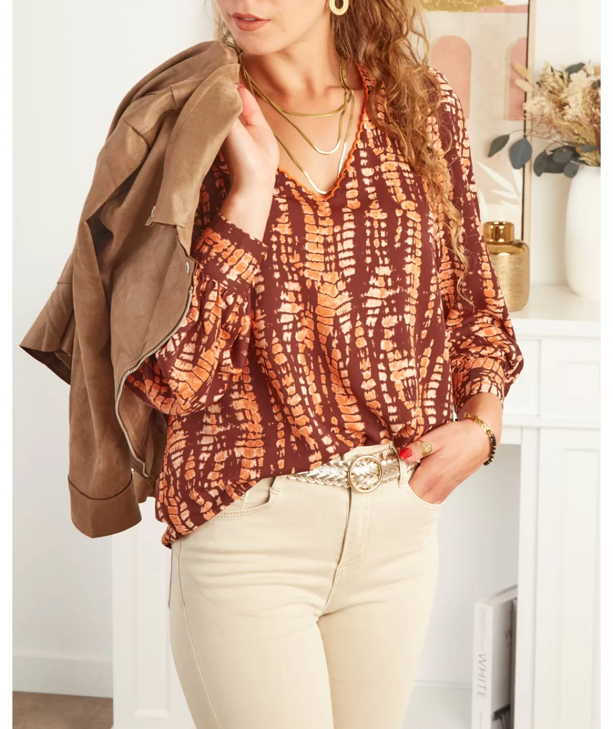 La boutique de Lilie Tops / Blouses>BLOUSE NINA Camel