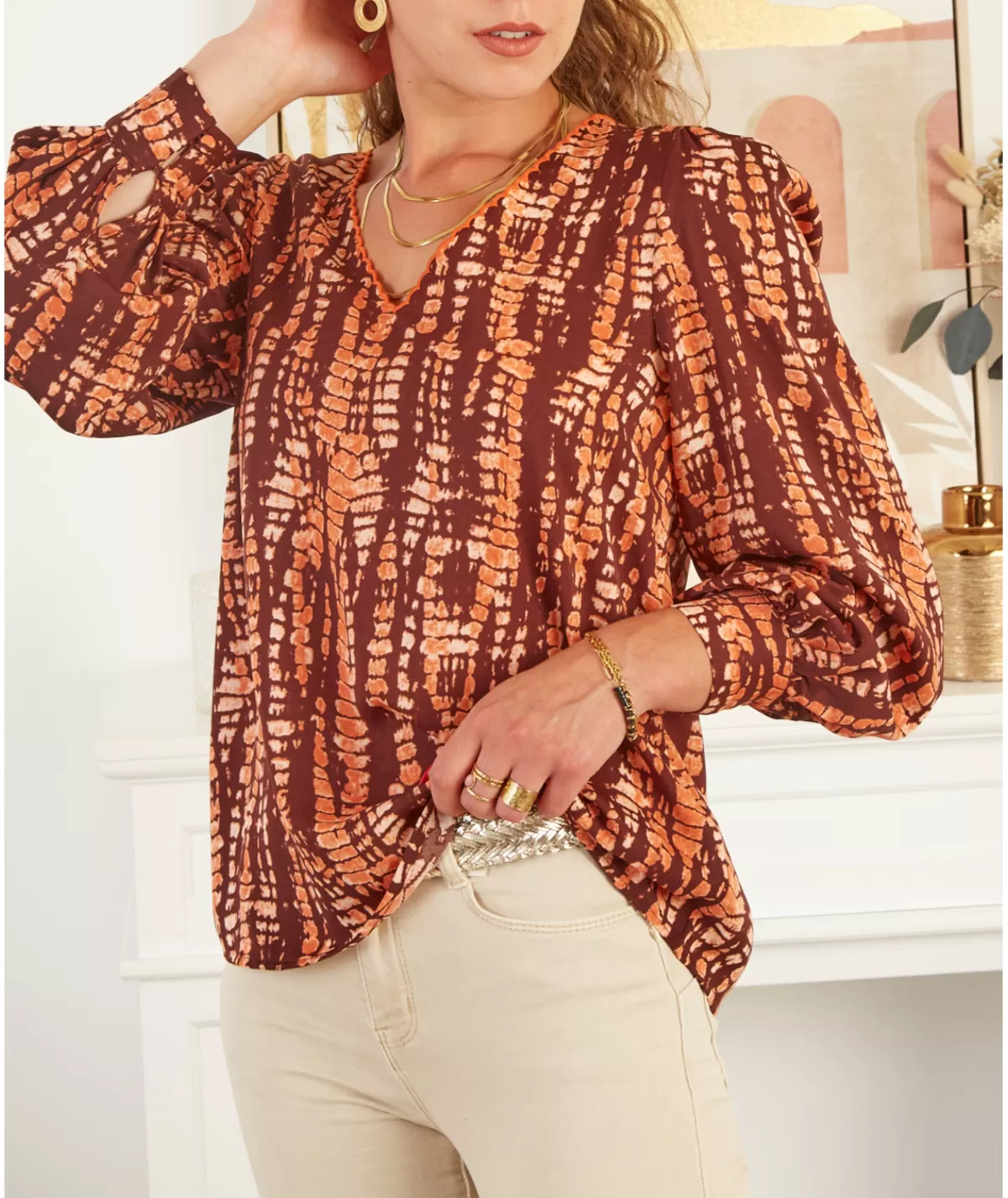 La boutique de Lilie Tops / Blouses>BLOUSE NINA Camel