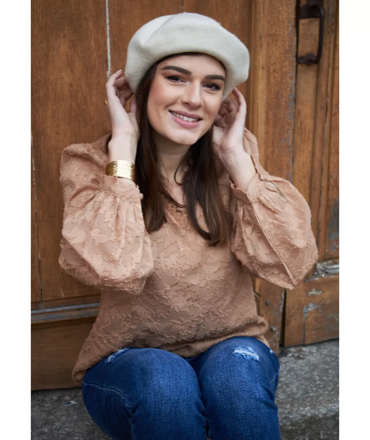 La boutique de Lilie Tops / Blouses>BLOUSE RACHELLE Camel