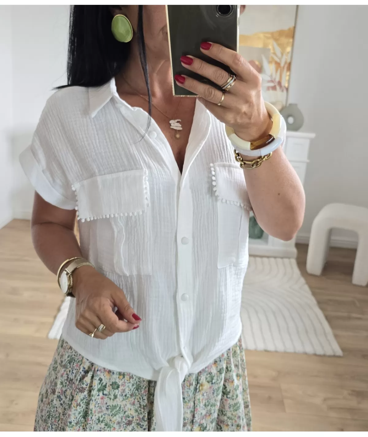 La boutique de Lilie Tops / Blouses>BLOUSE SYLVIA Blanc