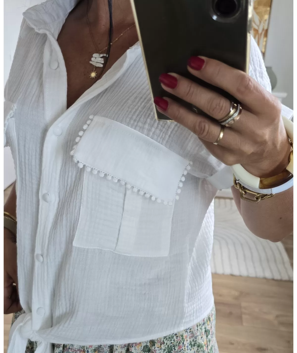 La boutique de Lilie Tops / Blouses>BLOUSE SYLVIA Blanc