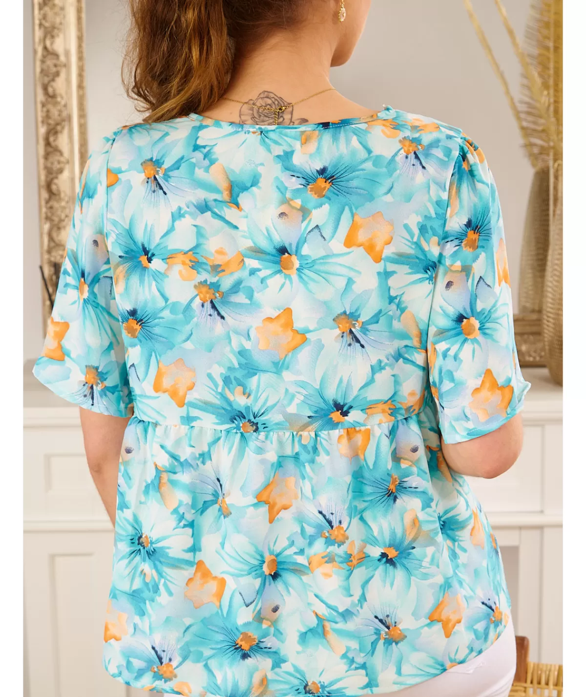 La boutique de Lilie Tops / Blouses>BLOUSE TATIANA Turquoise