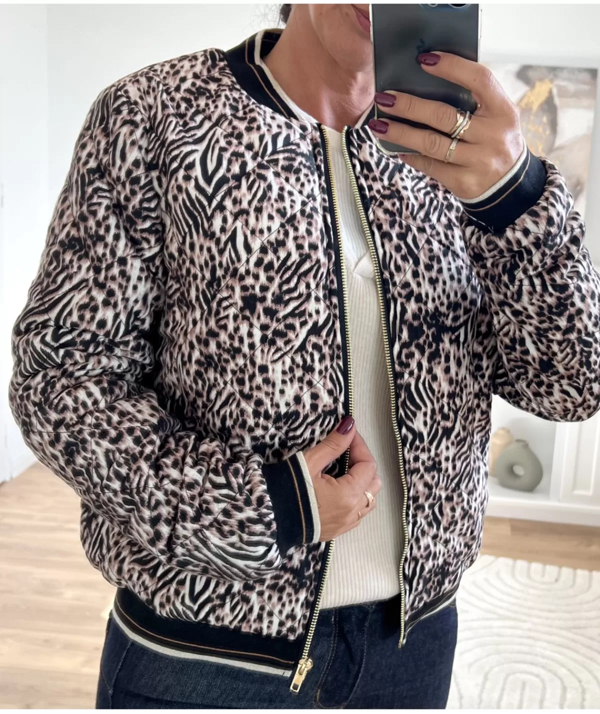 La boutique de Lilie Vestes>BOMBERS BARBARA MATELASSE Taupe