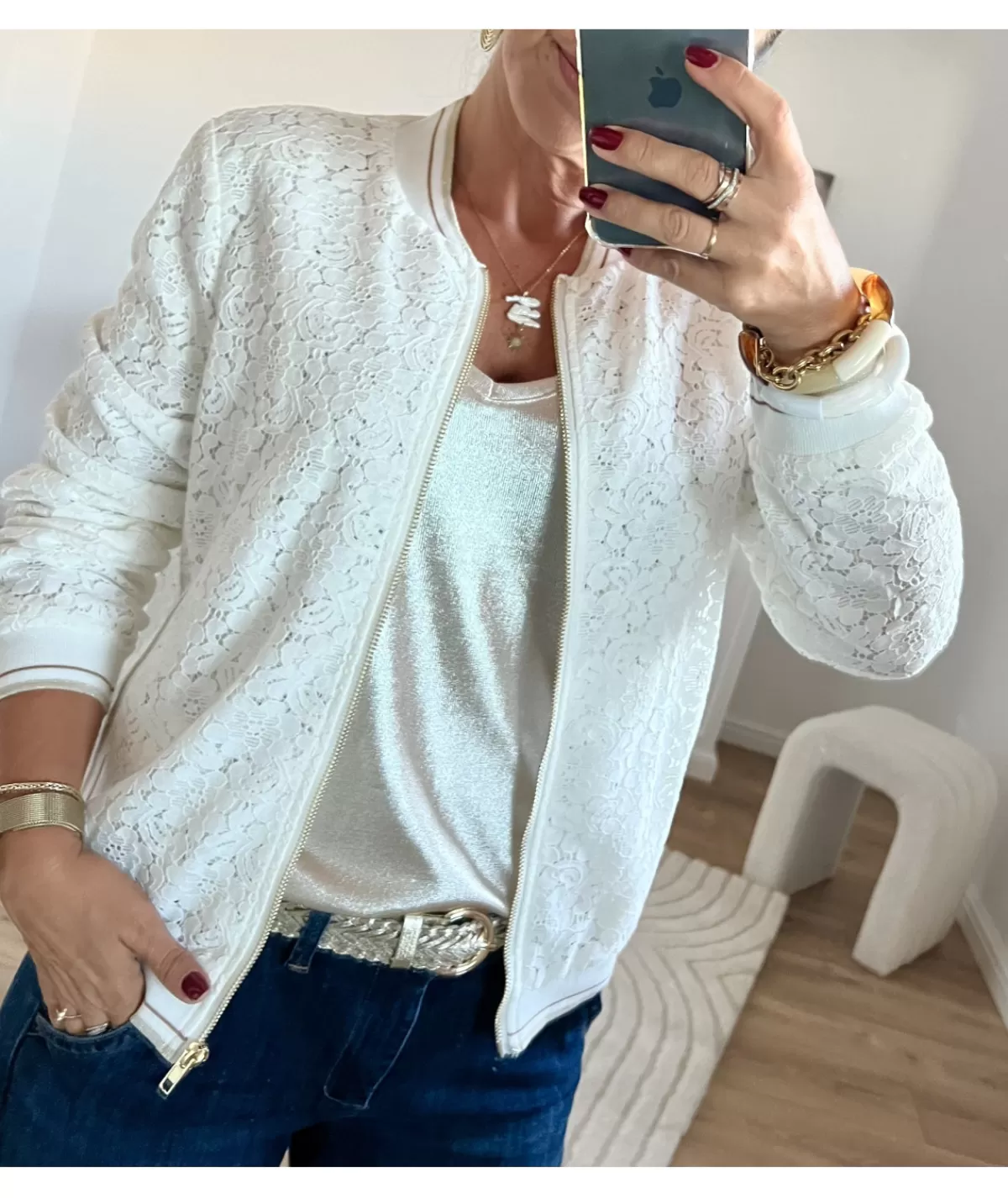 La boutique de Lilie Vestes>BOMBERS EMILIE Blanc