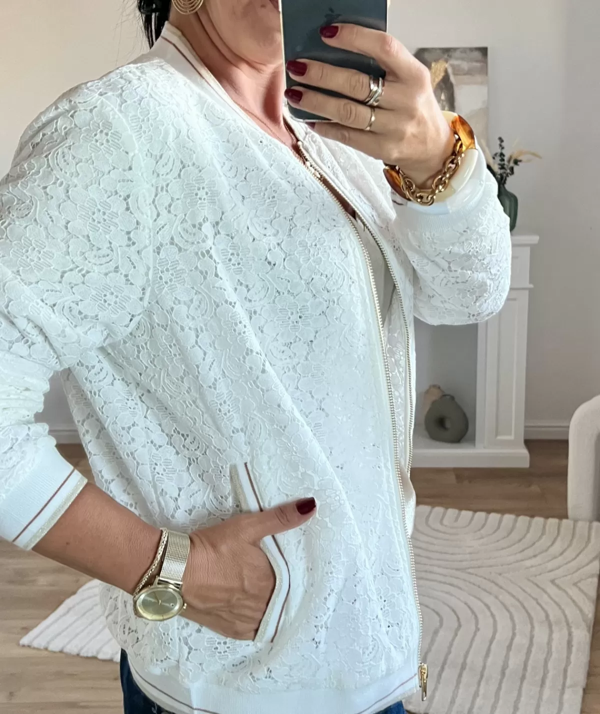 La boutique de Lilie Vestes>BOMBERS EMILIE Blanc