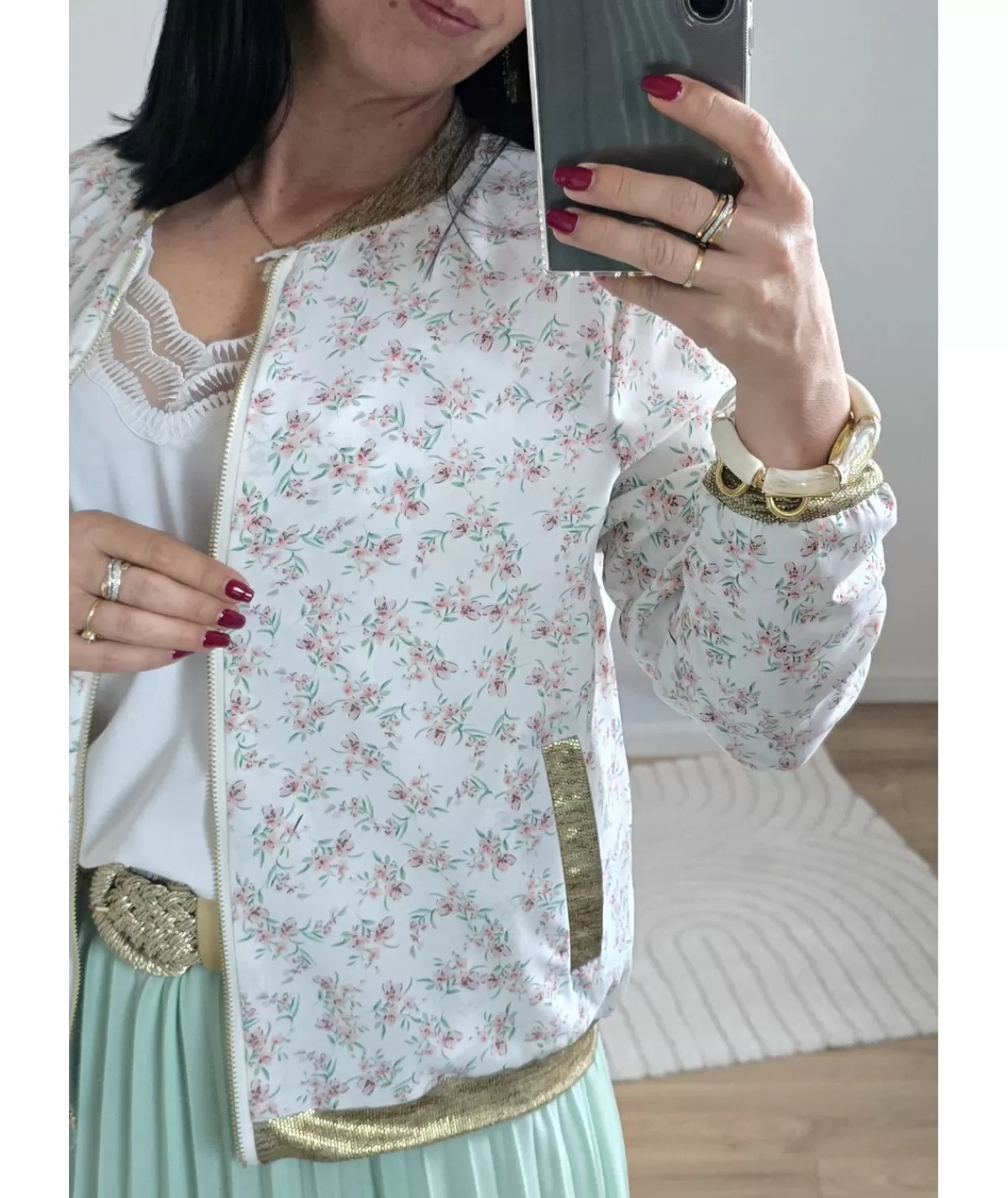 La boutique de Lilie Vestes>BOMBERS FELICIA Blanc
