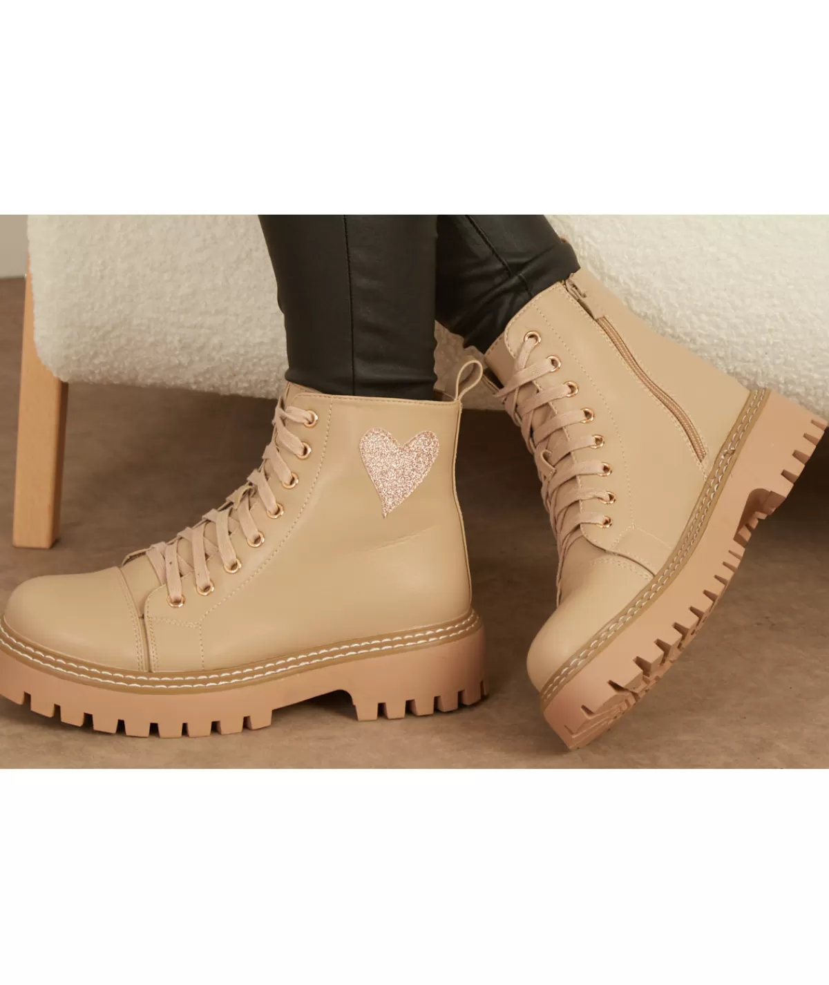 La boutique de Lilie Boots & Bottes>BOOTS TROUDY Beige