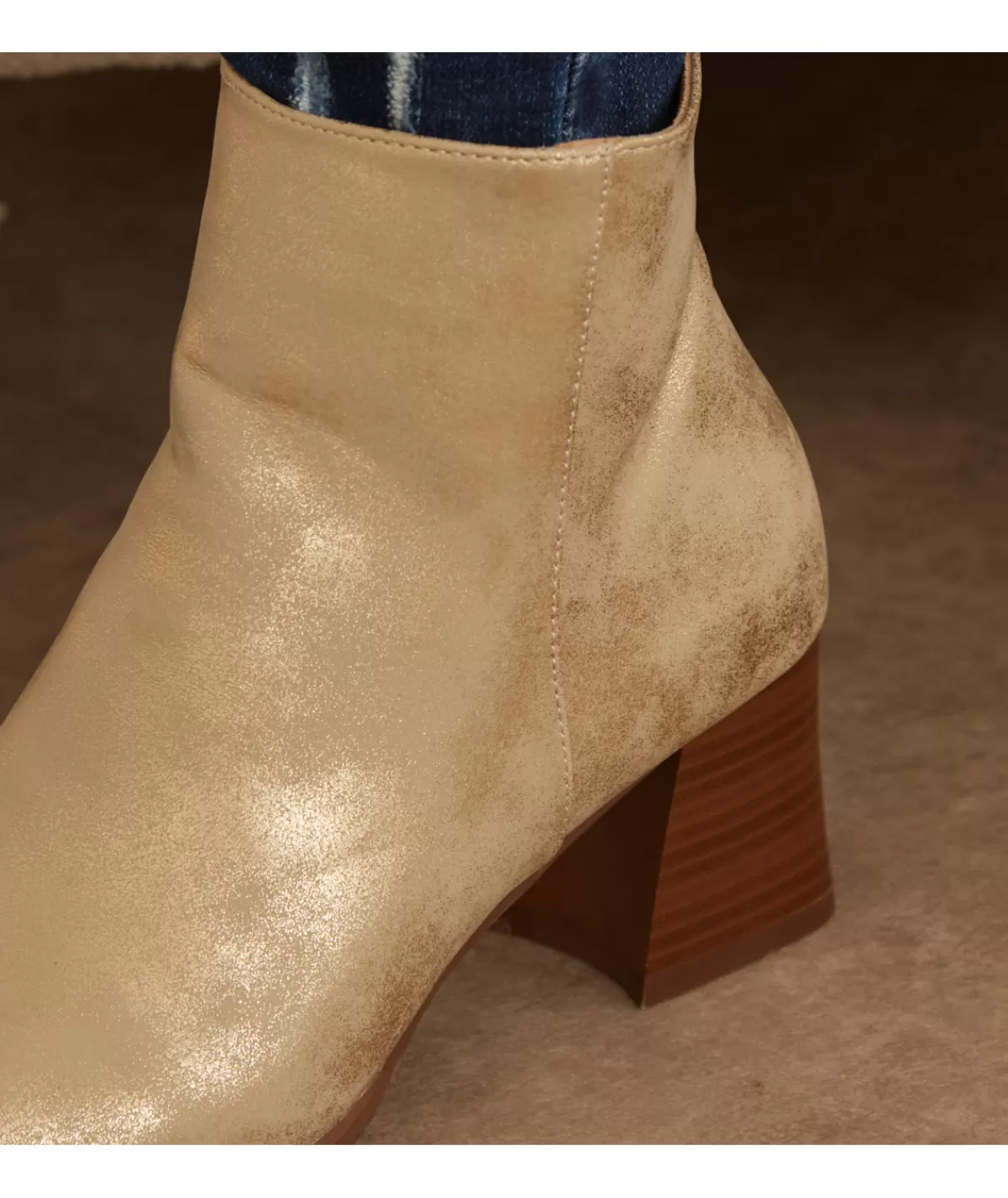 La boutique de Lilie Boots & Bottes>BOTTINE SELINA Champagne