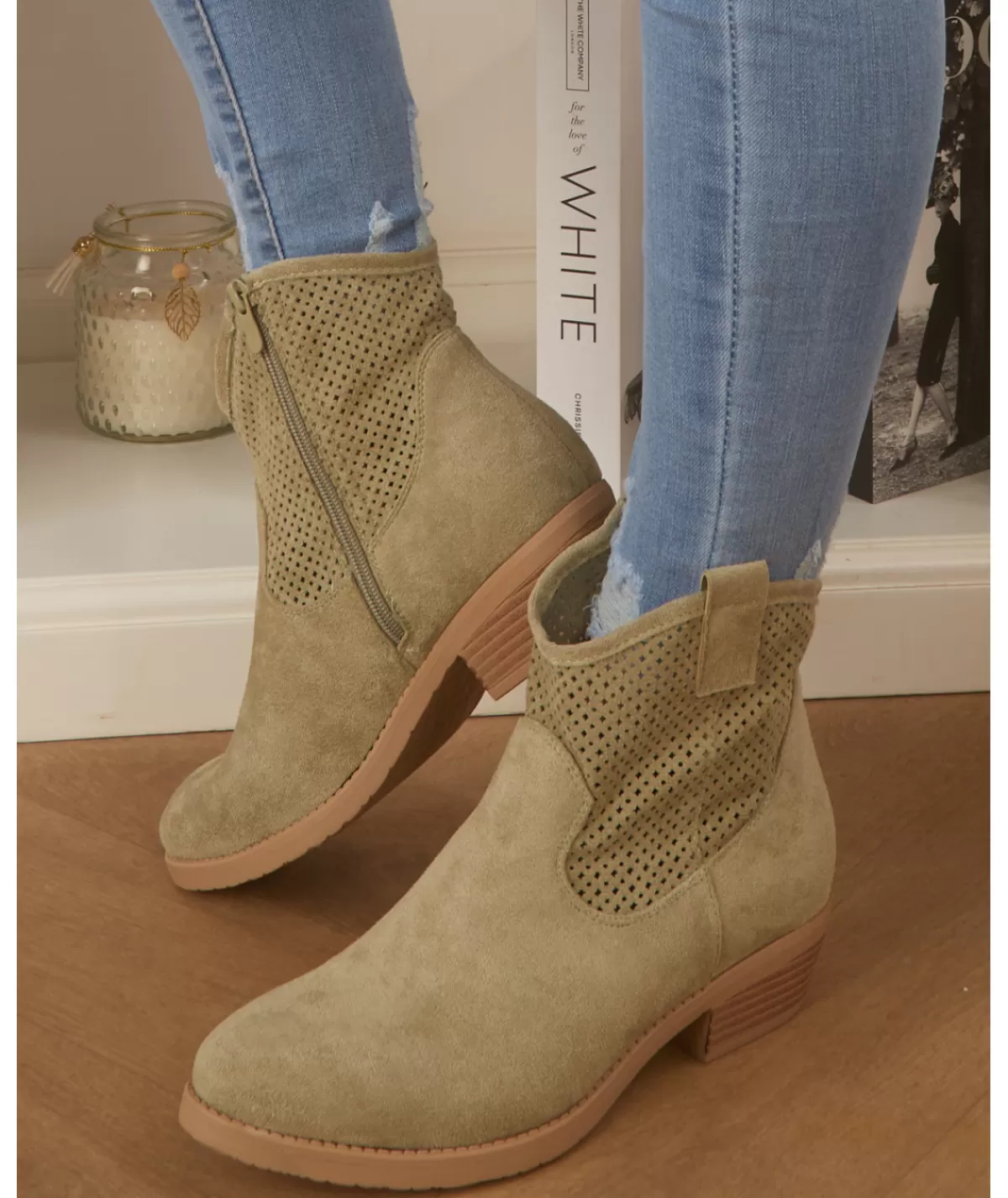 La boutique de Lilie Boots & Bottes>BOTTINE TARA Vertdeau