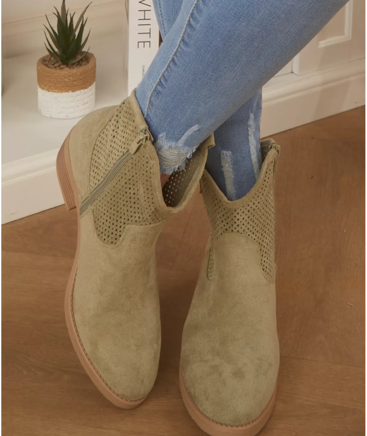 La boutique de Lilie Boots & Bottes>BOTTINE TARA Vertdeau