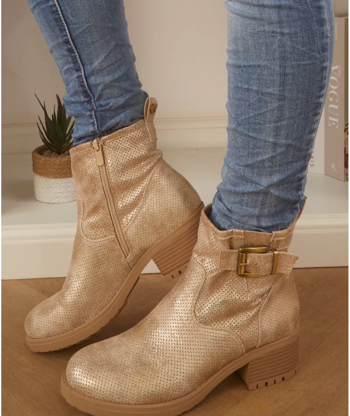 La boutique de Lilie Boots & Bottes>BOTTINES LUCIE Dore