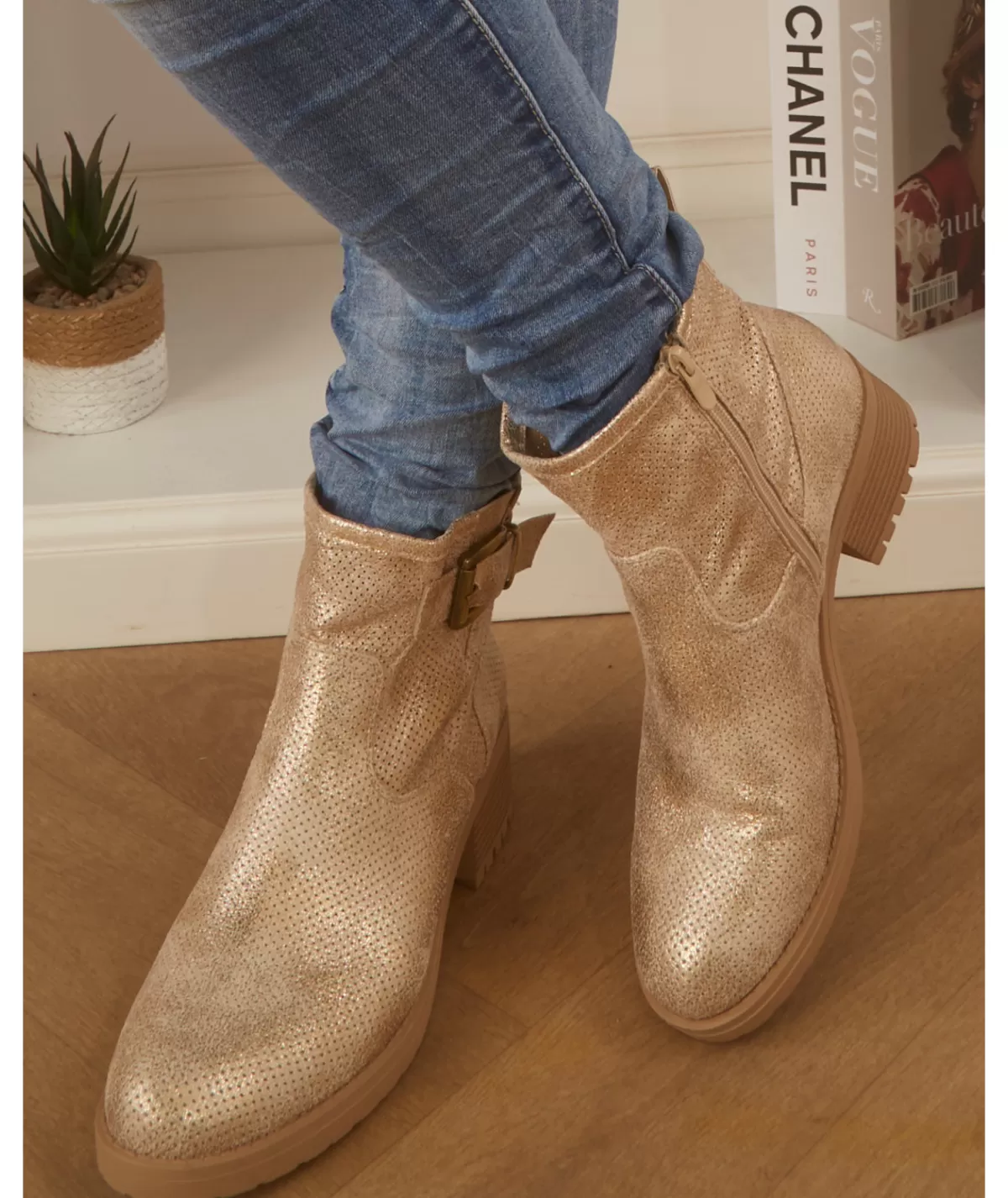 La boutique de Lilie Boots & Bottes>BOTTINES LUCIE Dore